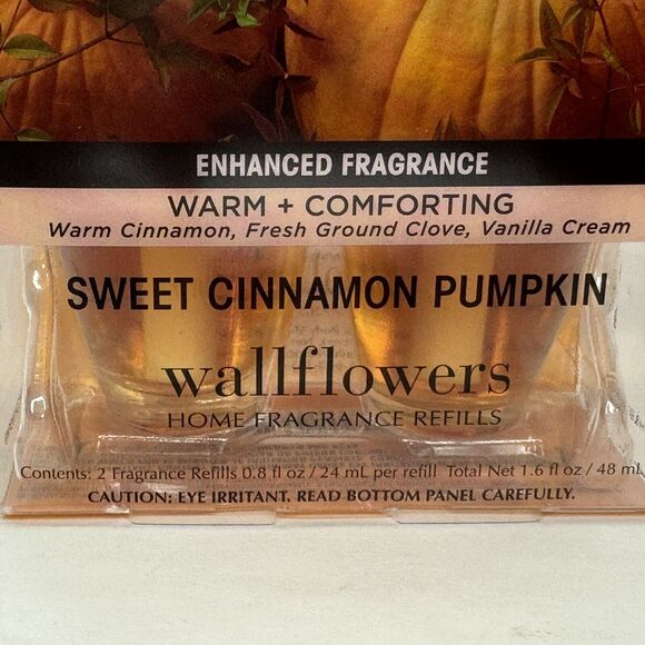 Bath & Body Works Sweet‎ Cinnamon Pumpkin Wallflowers Fragrance Refill 2 Pack - Picture 2 of 8